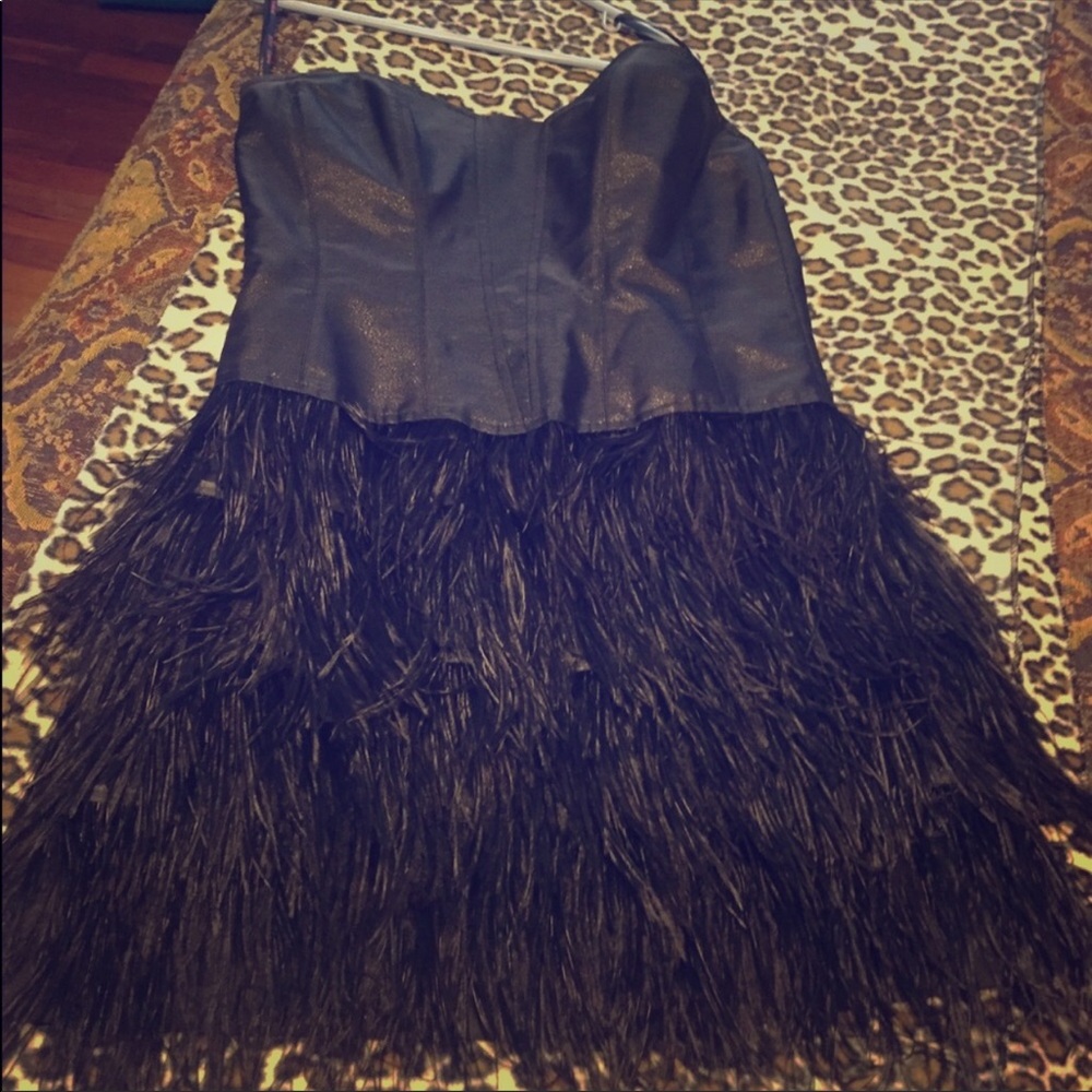 Betsy Johnson feathered dress